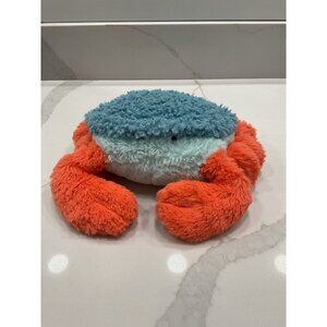 11" Sheldon Crab Coral Orange & Blue Plush Manhattan Toy Ocean Sea Kid Decor
